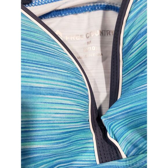 Free Country Bandeaux Tankini Bikini Swim Top - Size Medium 8/10 - Picture 2 of 5